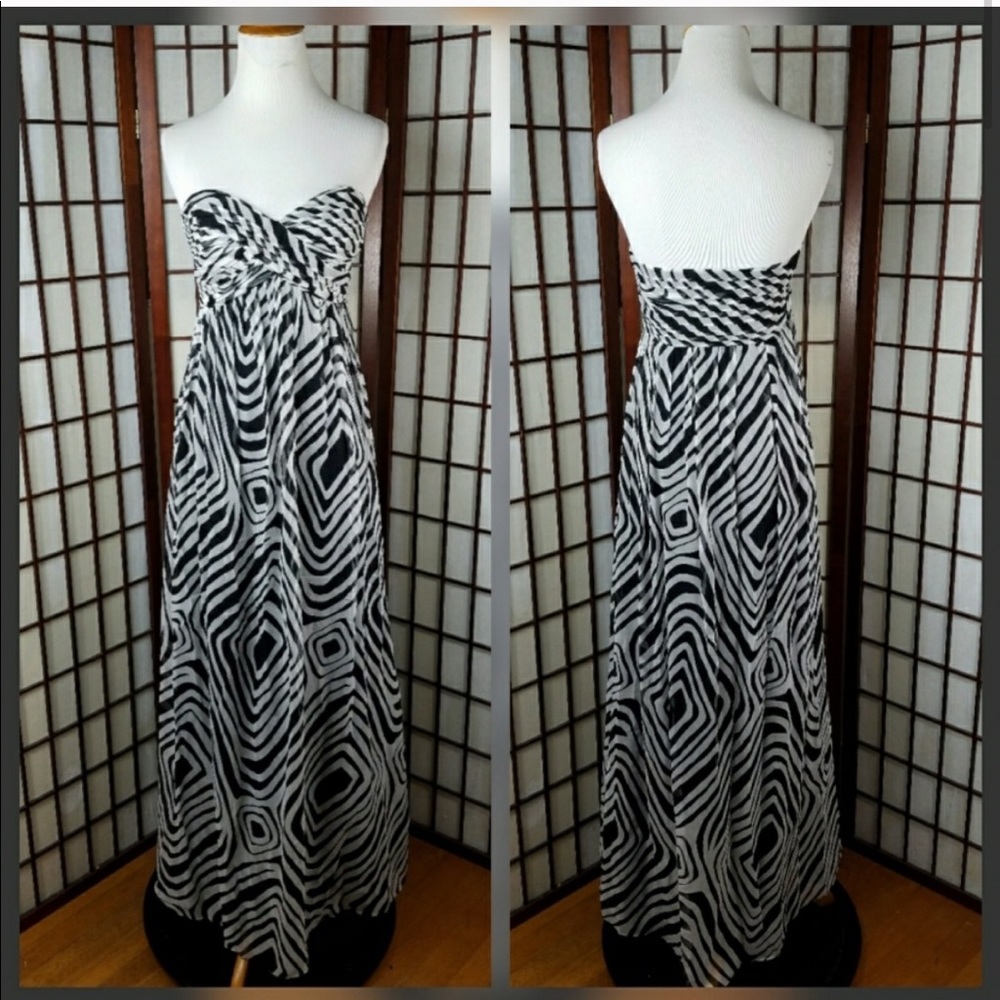 Silk WHITE HOUSE BLACK MARKET Strapless Maxi Dress